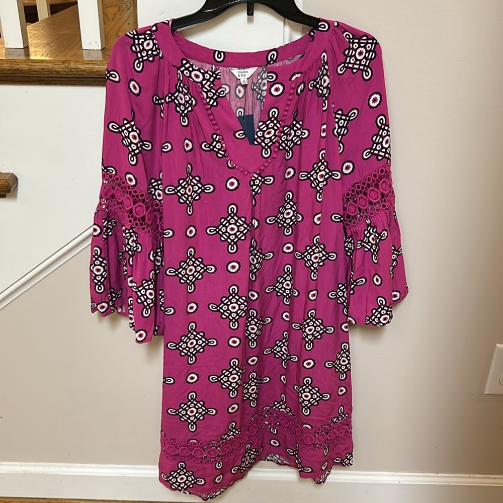 Crown and Ivy NWT Weekend in Lisbon Pink Patterned Dress